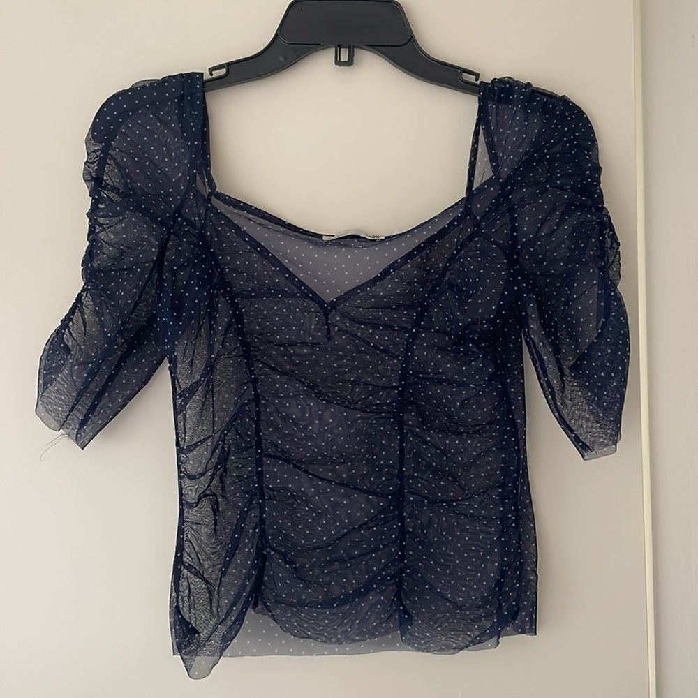 Zara Sheer Polka Dot Top